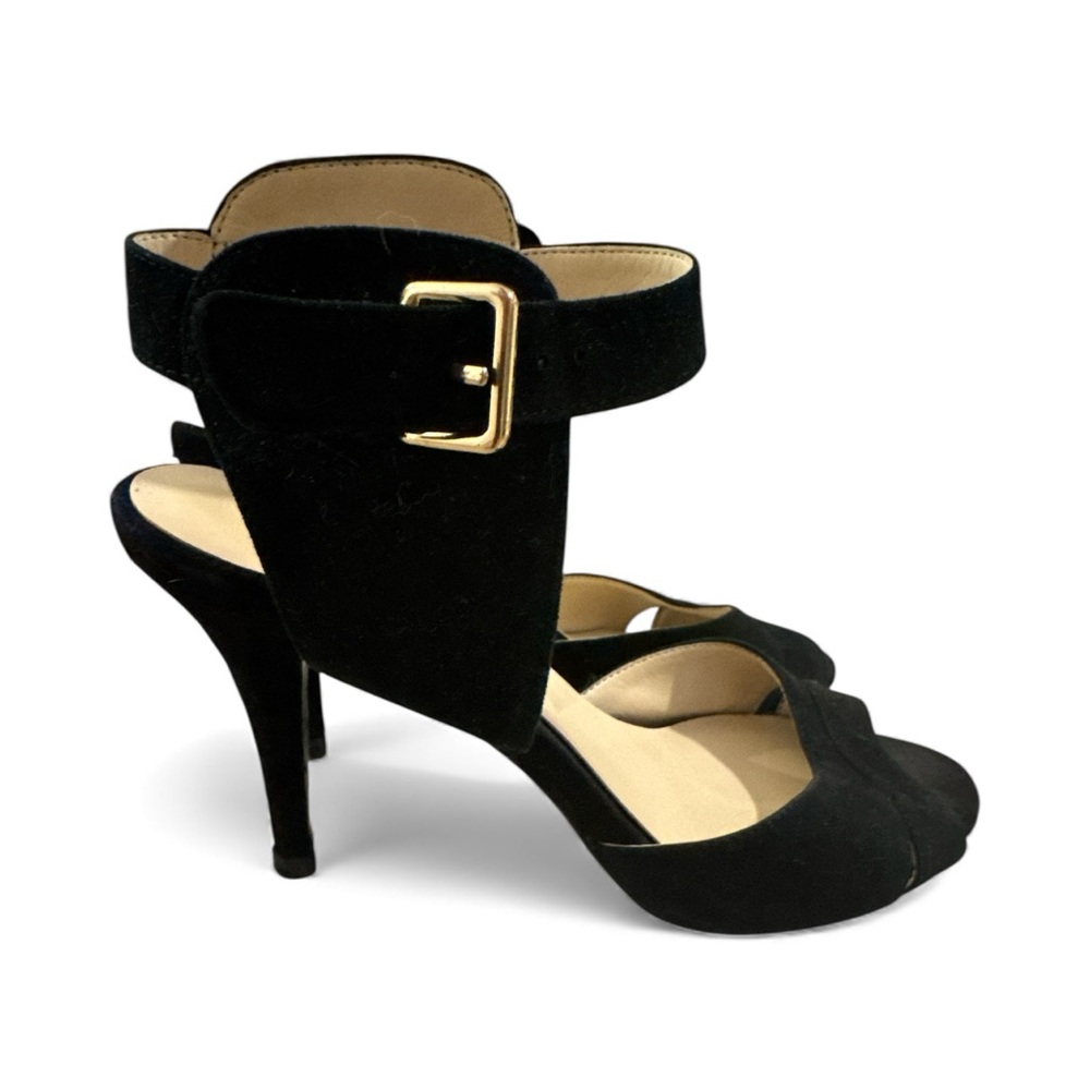 Nine West Black Heels with Gold Buckle